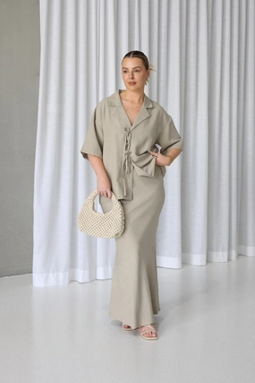 INDI SKIRT STONE Seamless Edging Neutrals Only