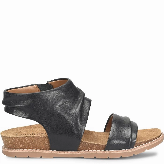 Enhanced Lateral Stability Pressure Relief Grid Design Comfortiva Women's Gale Sandals - Black