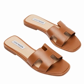 Women's Hadyn Leather Sandals - Cognac Heel Strap Walking