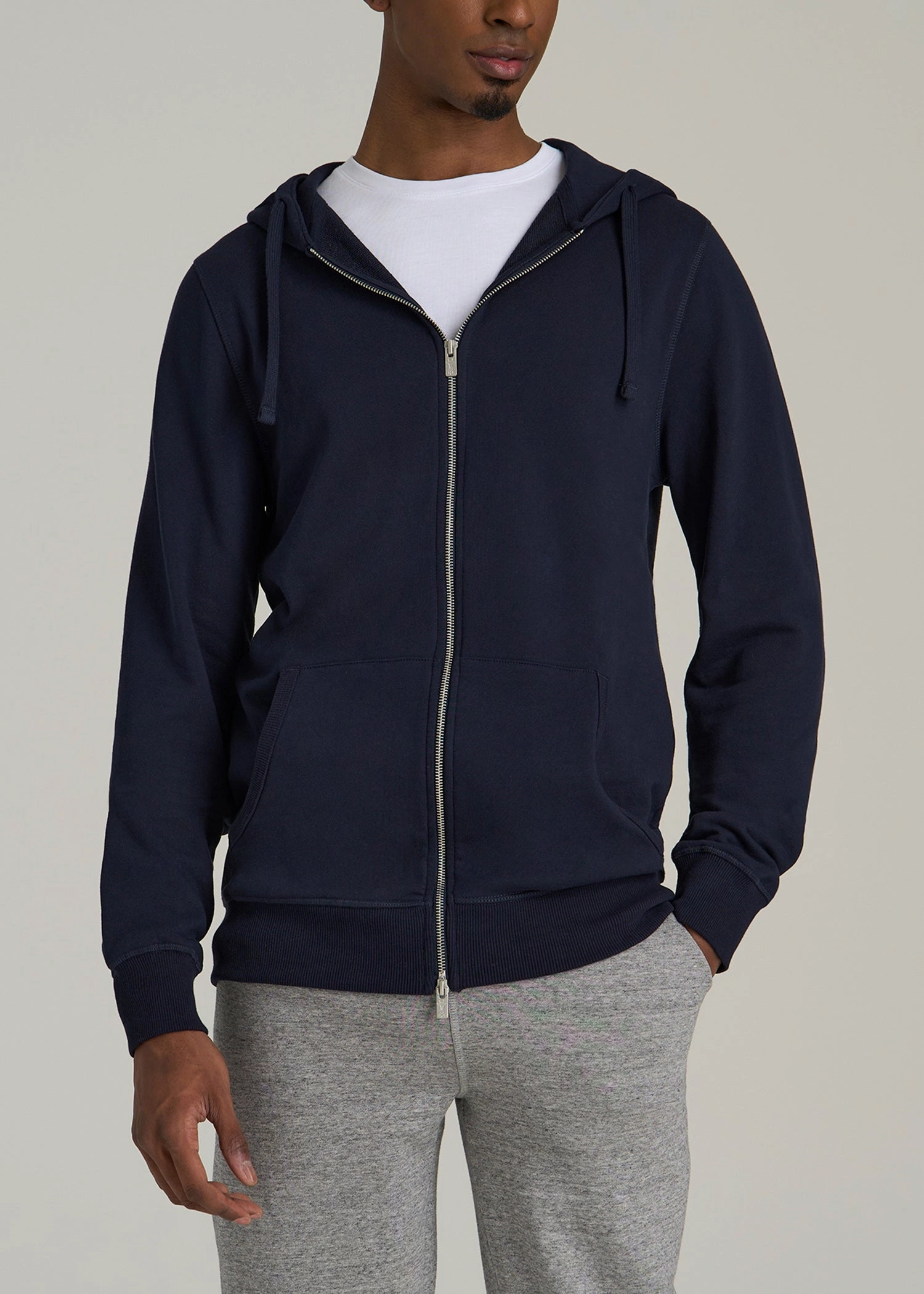 Chic Design product ombre gradient Wearever 2.0 French Terry Full-Zip Hoodie for Tall Men in Evening Blue