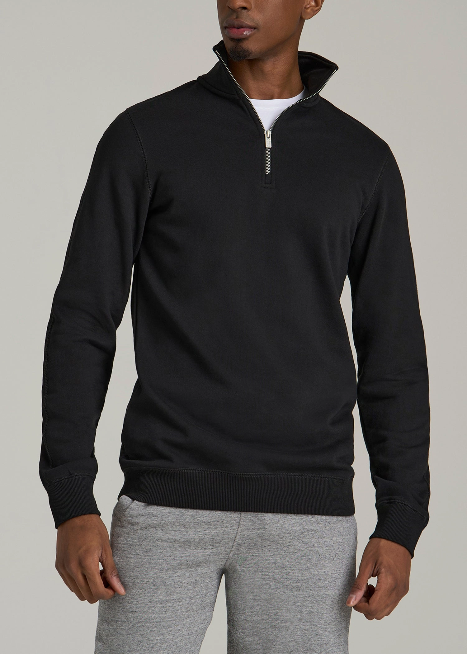 product ethical sourcing Wearever 2.0 French Terry Quarter-Zip Tall Men's Sweatshirt in Black