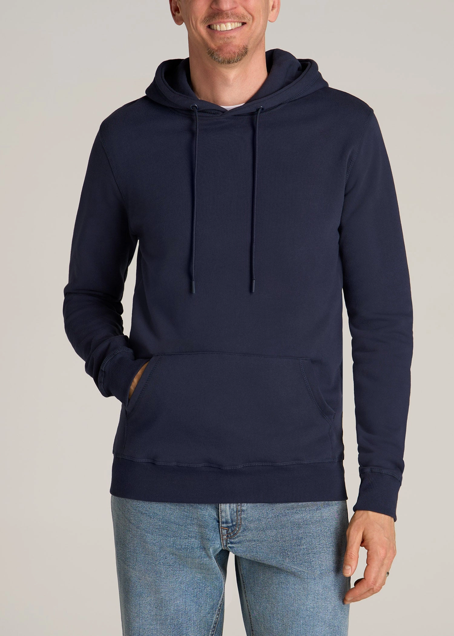 product flannel coziness Wearever Fleece Pullover Men's Tall Hoodie in Navy