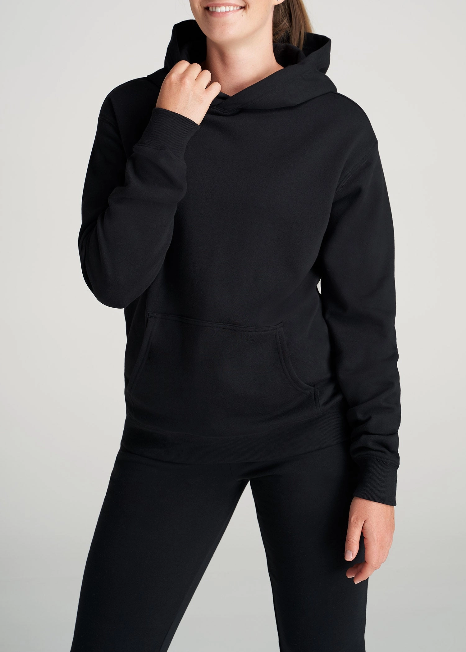 Wearever Fleece Relaxed Fit Women's Tall Hoodie in Black product selection
