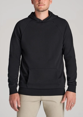 Wearever French Terry Raglan Men's Tall Hoodie in Black Cold Day Wear Smart Layer