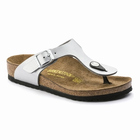 Birkenstock Women's Gizeh Birko-Flor Sandal - Silver Daily Casual Net Air