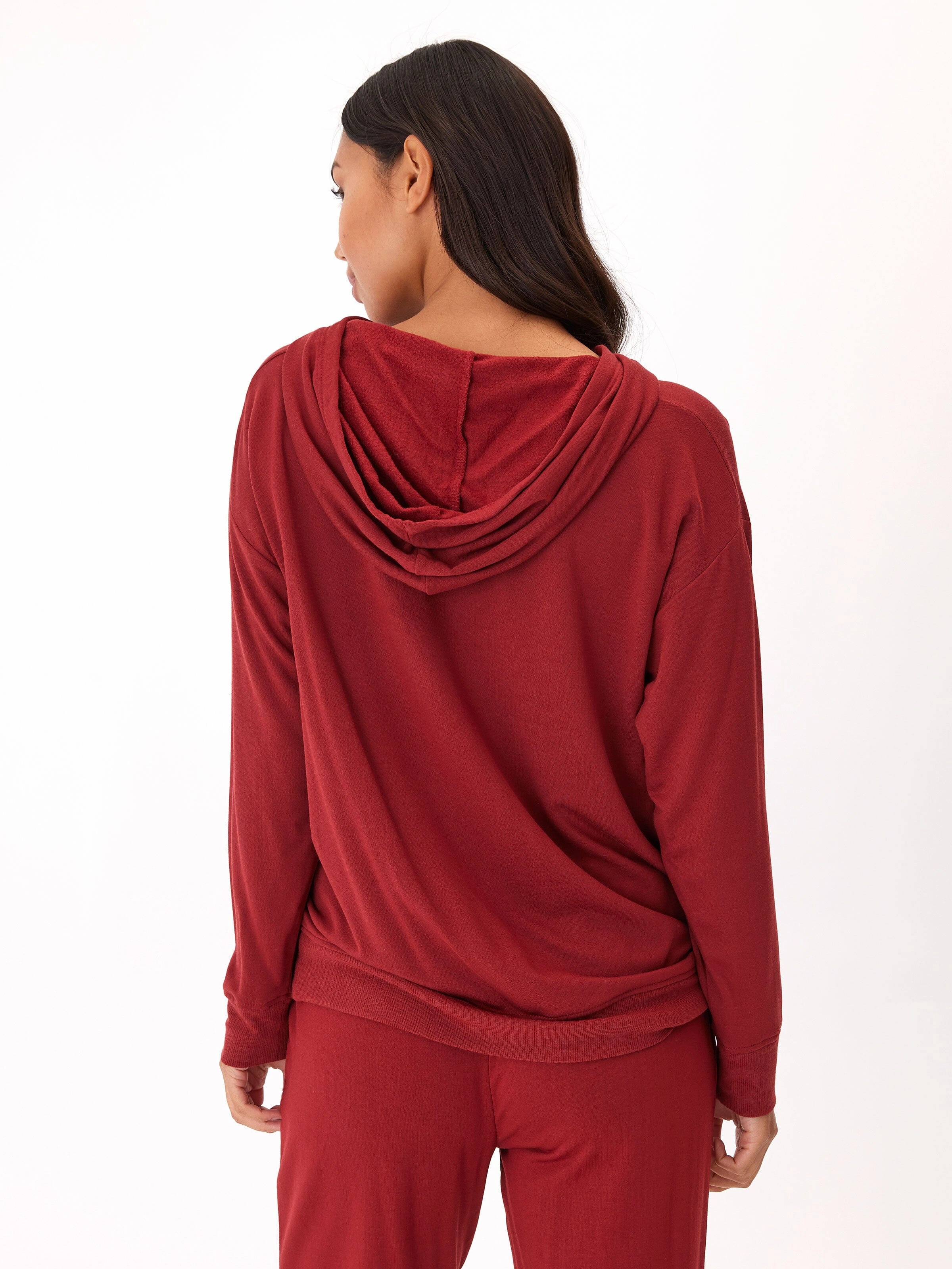 Madge Feather Fleece Pullover Hoodie Breathable fabric tech