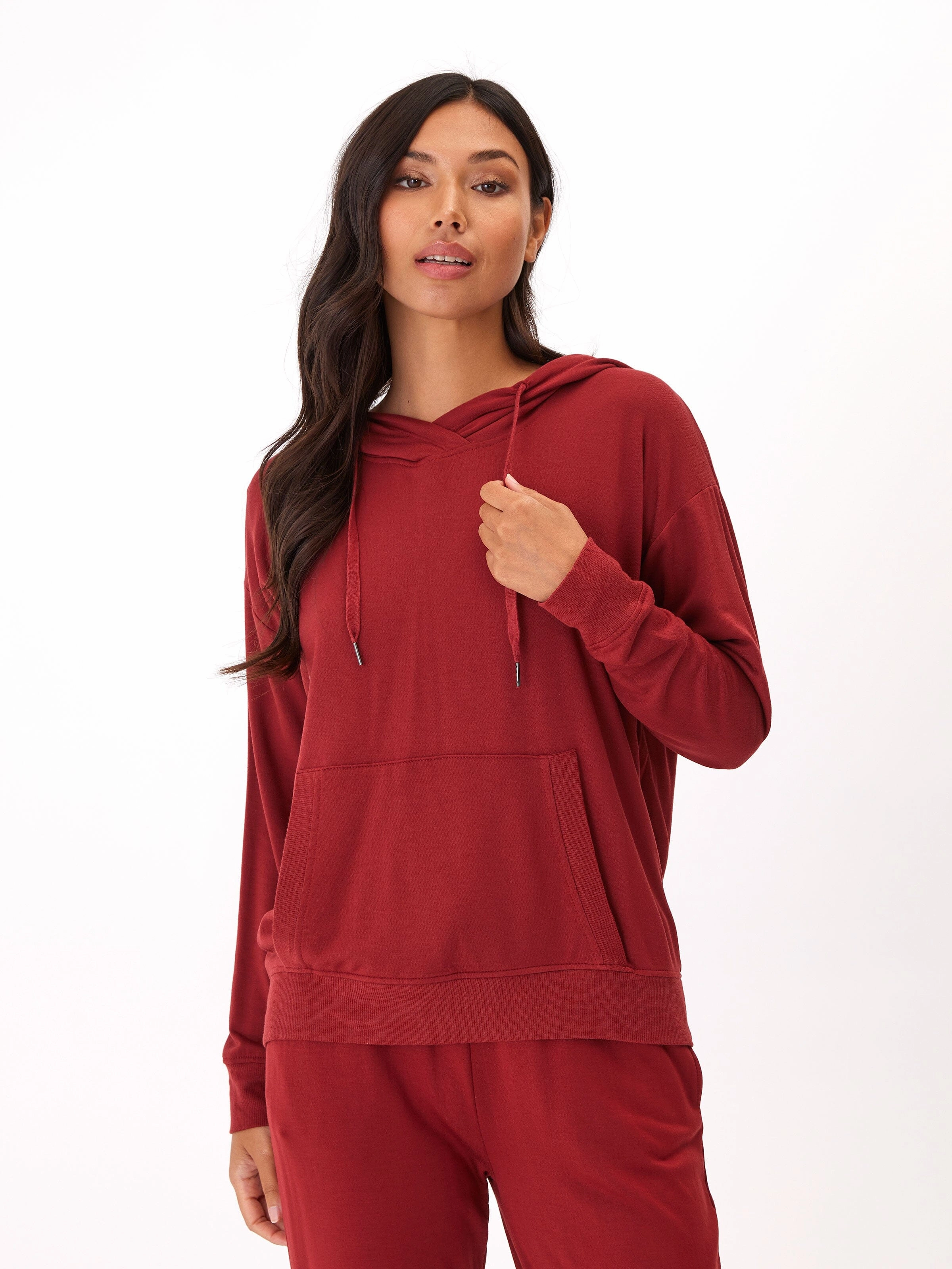 Ultraviolet Protection Factor Madge Feather Fleece Pullover Hoodie