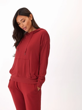 Madge Feather Fleece Pullover Hoodie Microfiber Shell