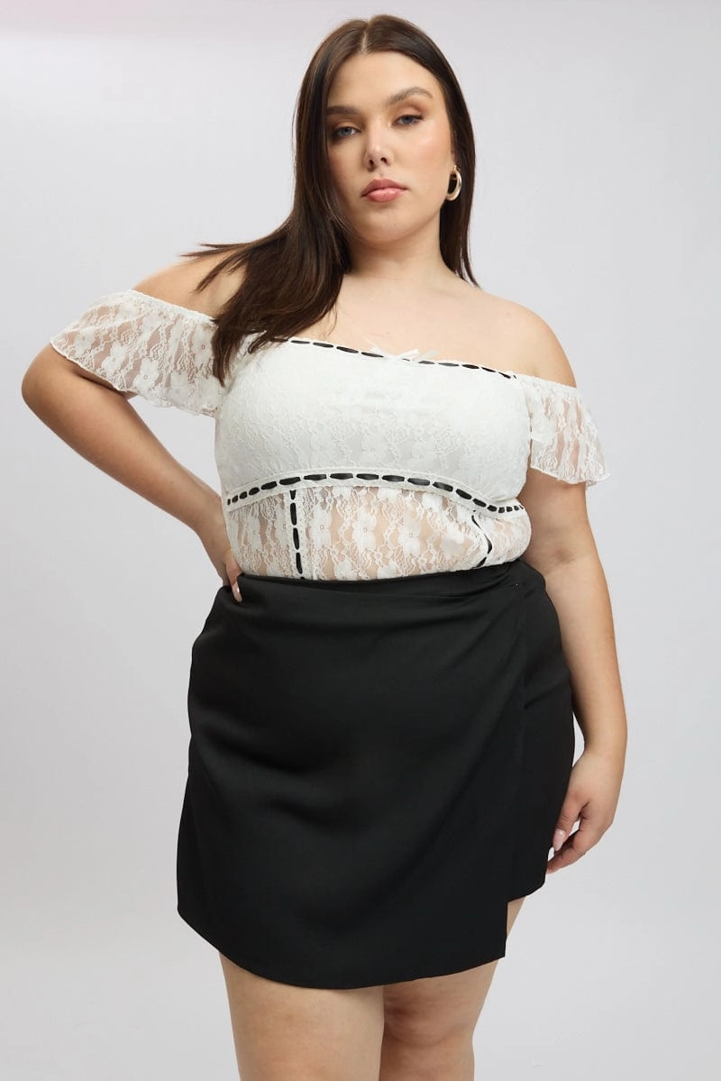 Black Wrapover Mini Skirt Skorts Non Restrictive Fit