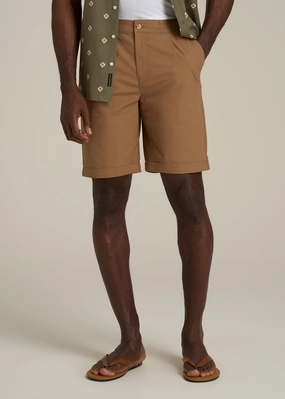 Bermuda Shorts for Tall Men in Russet Brown Tailored Cut