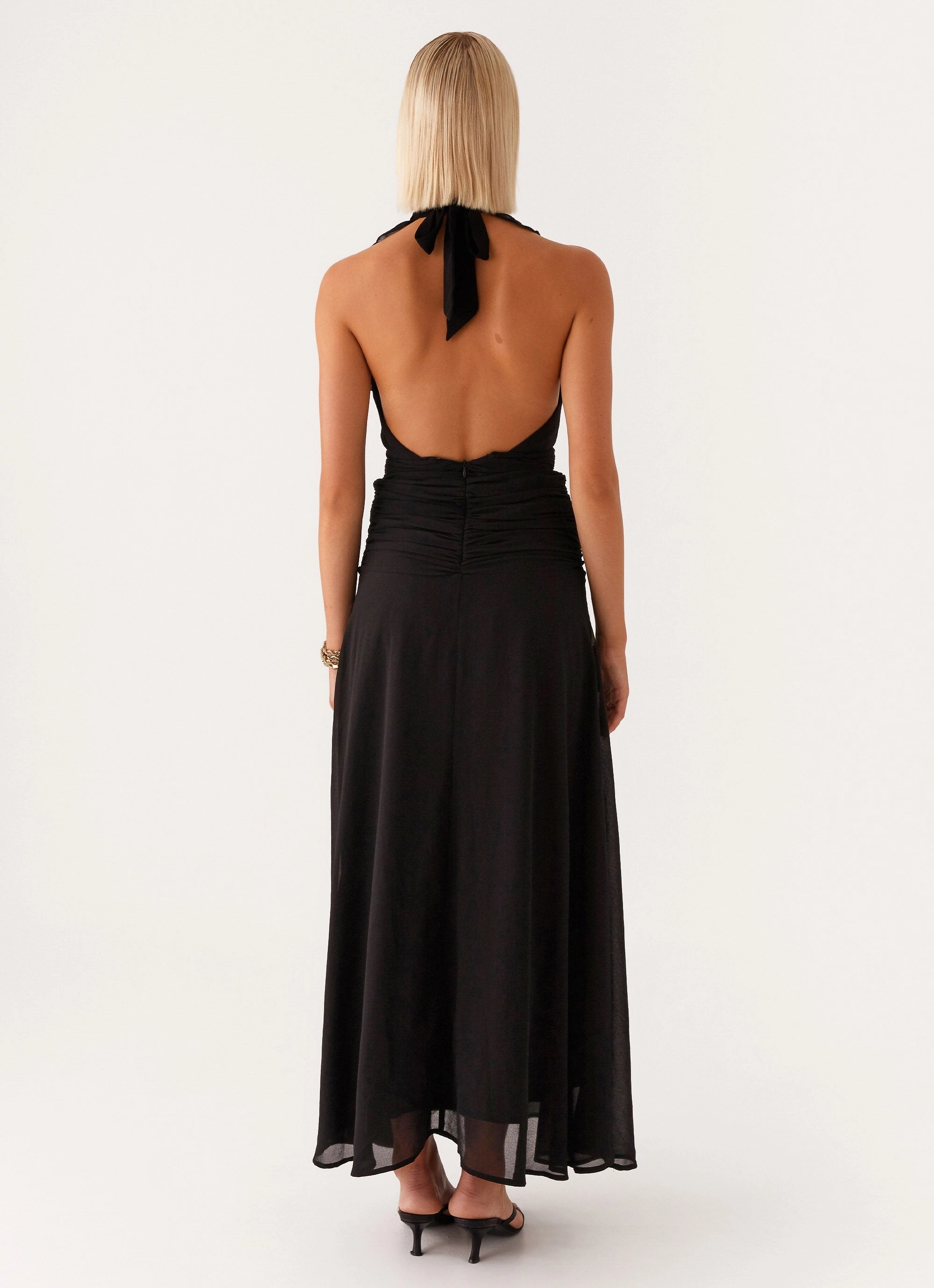 What You Need Frill Maxi Dress - Black Fashion Fit Youthful Style