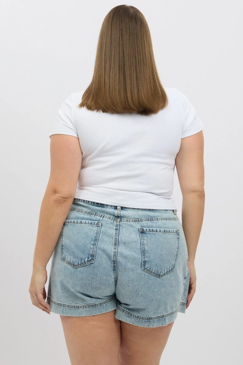 White Baby Tee Short Sleeve Crew Neck Sustainable Fibers All-Day Comfort Wear