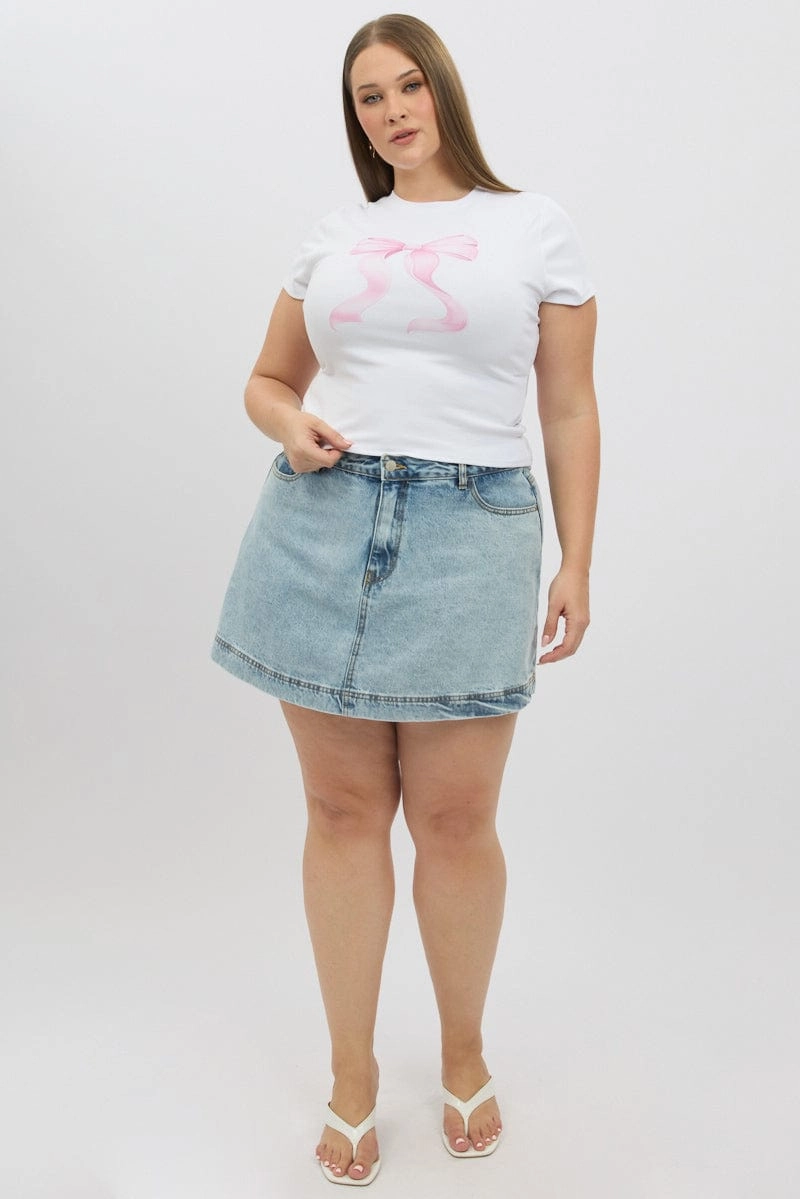 Active Style White Baby Tee Short Sleeve Crew Neck