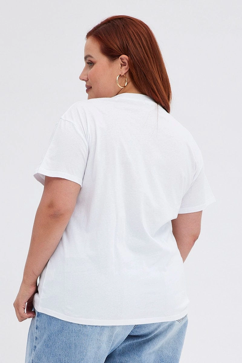 White College T-shirt Washington Regular Length Cotton Plus size clothing