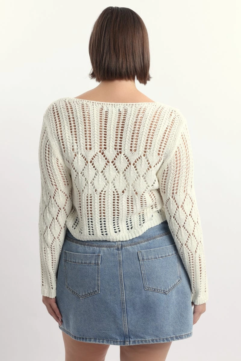 Soft Touch White Crochet Tie Up Cardigan