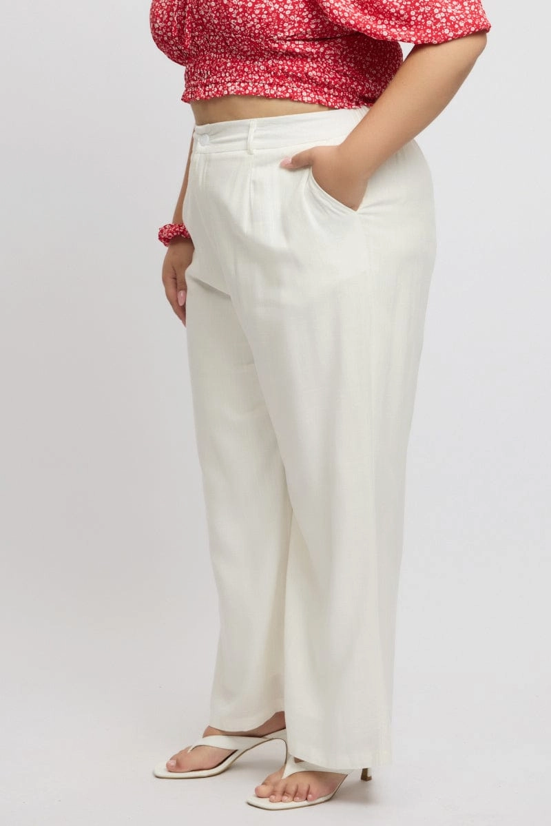 White Double Layer Linen White Pants Performance Gear