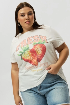 Daily Outfit Style All-Day Stretch White Graphic T Shirt Short Sleeve Crew Neck