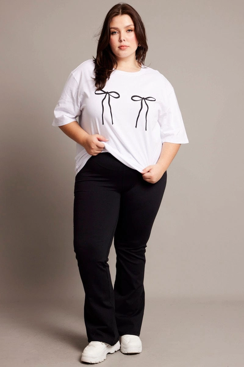 White Graphic T-shirt Short Sleeve Crew Neck Odor Control Finish