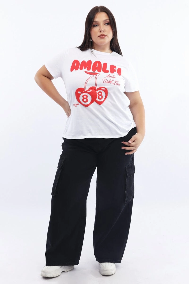 Kids clothing Soft Design White Graphic T-shirt Short Sleeve Crew Neck