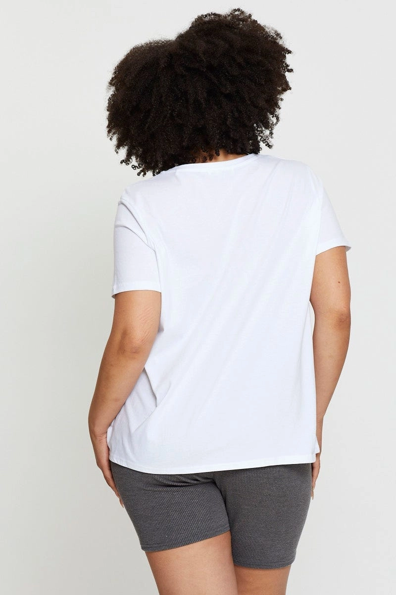 White Graphic T-shirt World Tour Crew Neck Short Sleeve cyber monday Chill Mode Fit