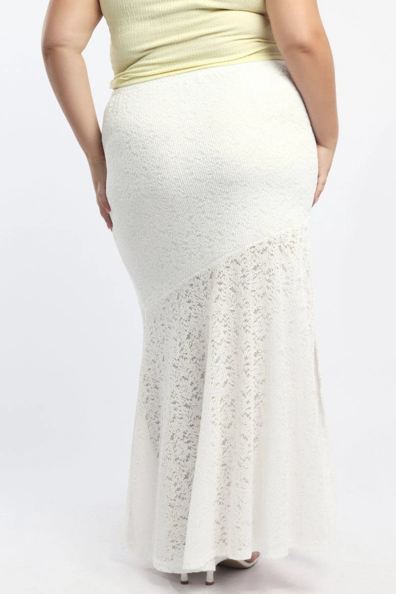 White Lace Maxi Skirt Breezy Fit