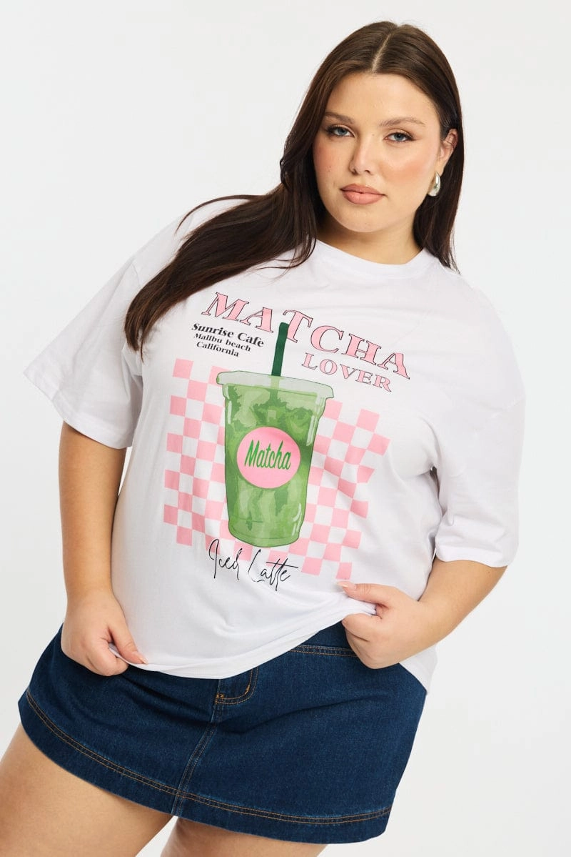 White Matcha Tee Short Sleeve shopping Weekend Style Trend
