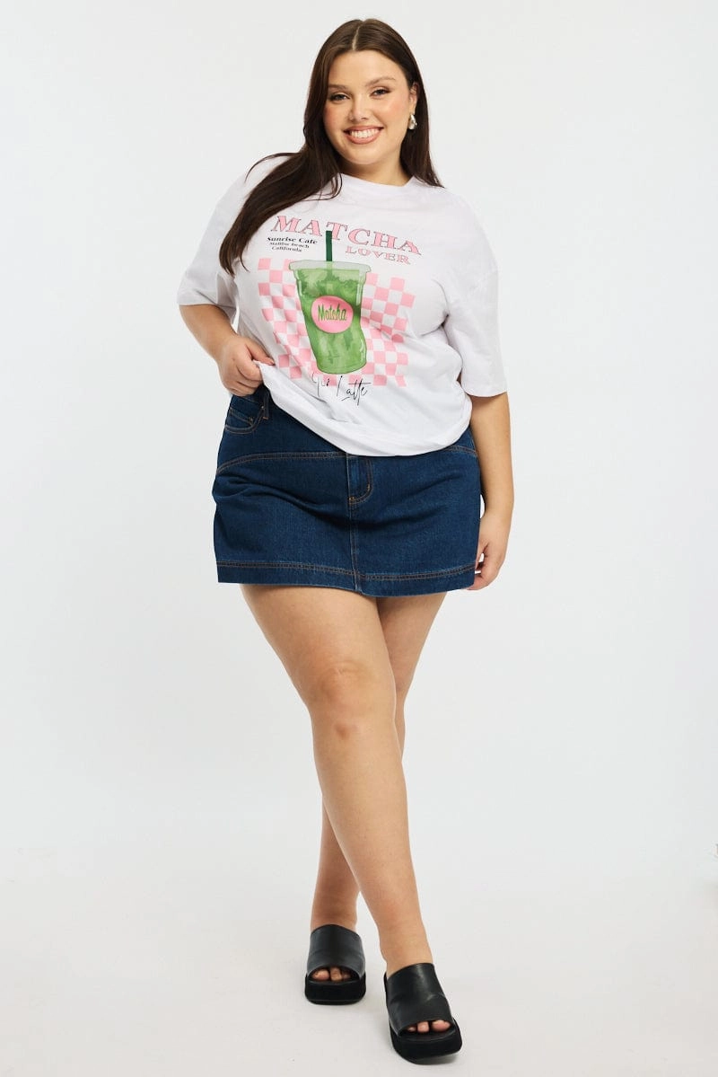 White Matcha Tee Short Sleeve Casual Choice Layering Options