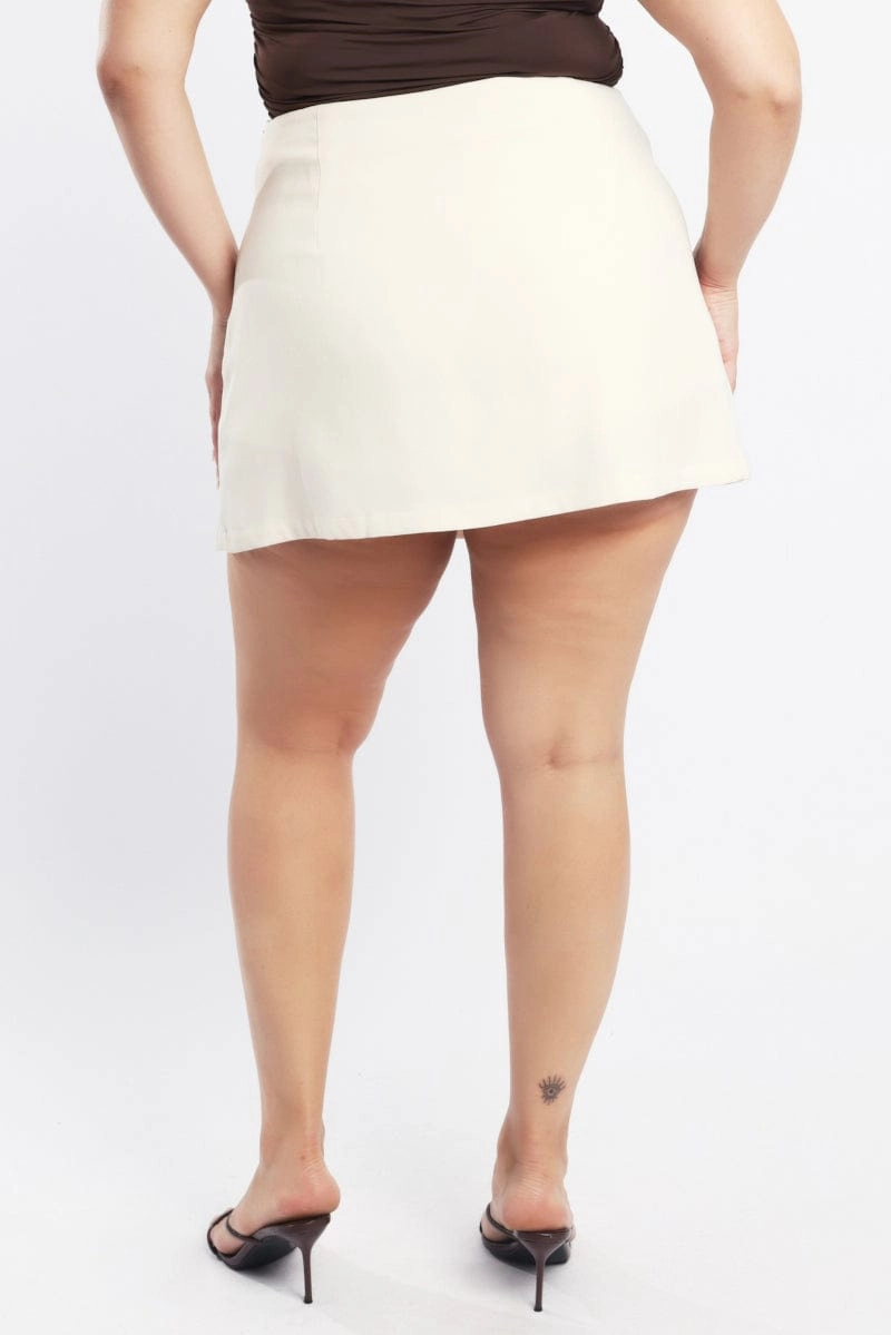 White Mini Wrap Front Skirt Skort Limited Release