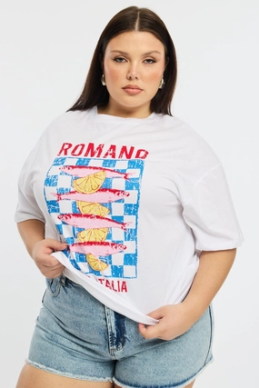 Comfy Look Wear Sustainable Fibers White Romano T-shirt Short Sleeve