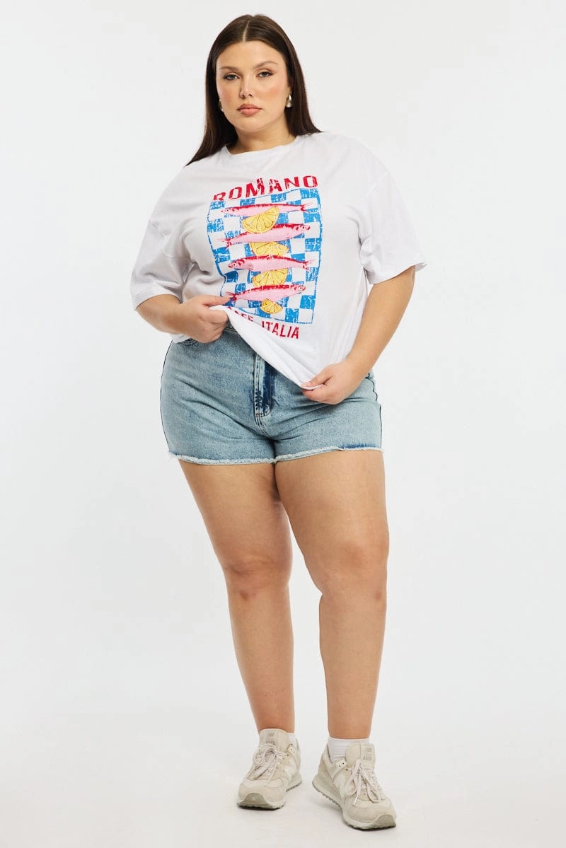 Trendy Vibes White Romano T-shirt Short Sleeve