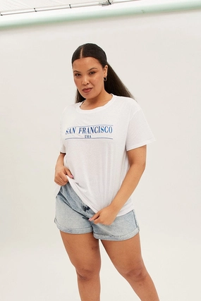 Unisex Core Washable White Short Sleeve White San Francisco T-shirt