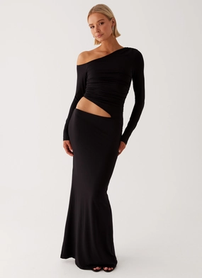 Effortless weekend dress Flattering Shape Design Good Vibrations Maxi Dress - Black