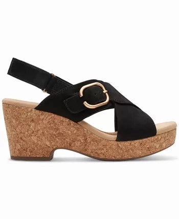 Clarks Women's Giselle Dove Sandals - Black Flat Sole