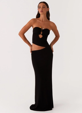 Wild Roses Maxi Dress - Black Versatile Edge