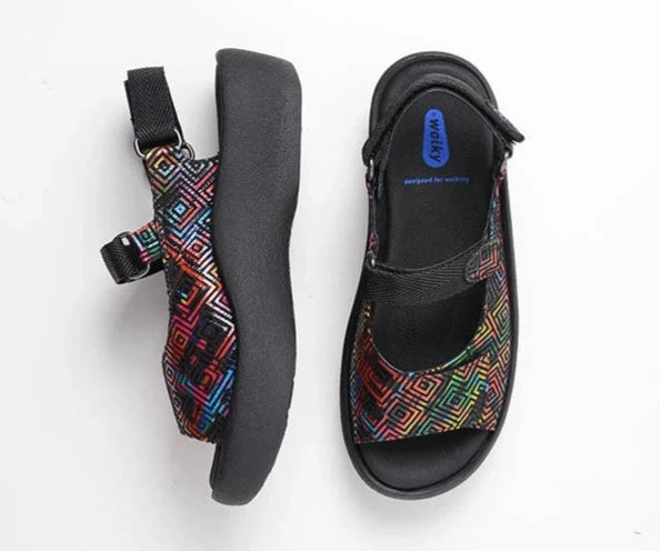 Wolky Women's Jewel Sandal - Multi Corza Print Lightweight EVA Midsole
