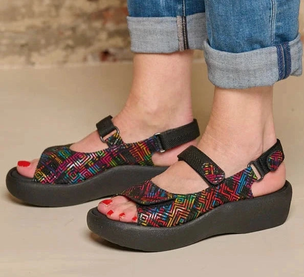 Wolky Women's Jewel Sandal - Multi Corza Print Sandal Insole