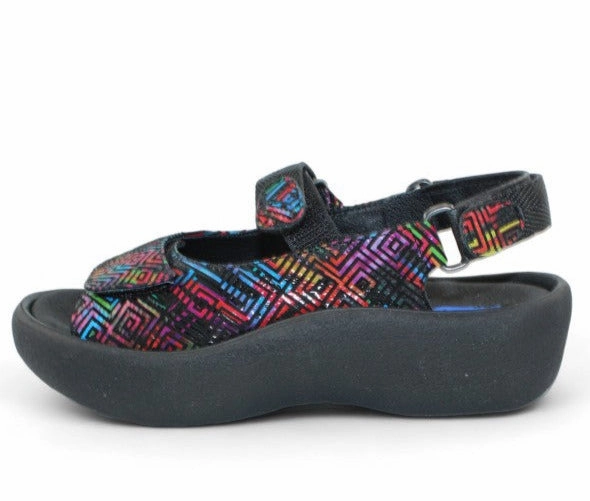 Adjustable Backstrap Closure Wolky Women's Jewel Sandal - Multi Corza Print