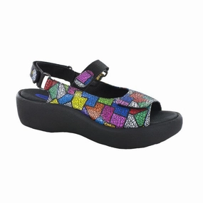 Wolky Women's Jewel Sandal - Picasso Multi Layered Shock Pad