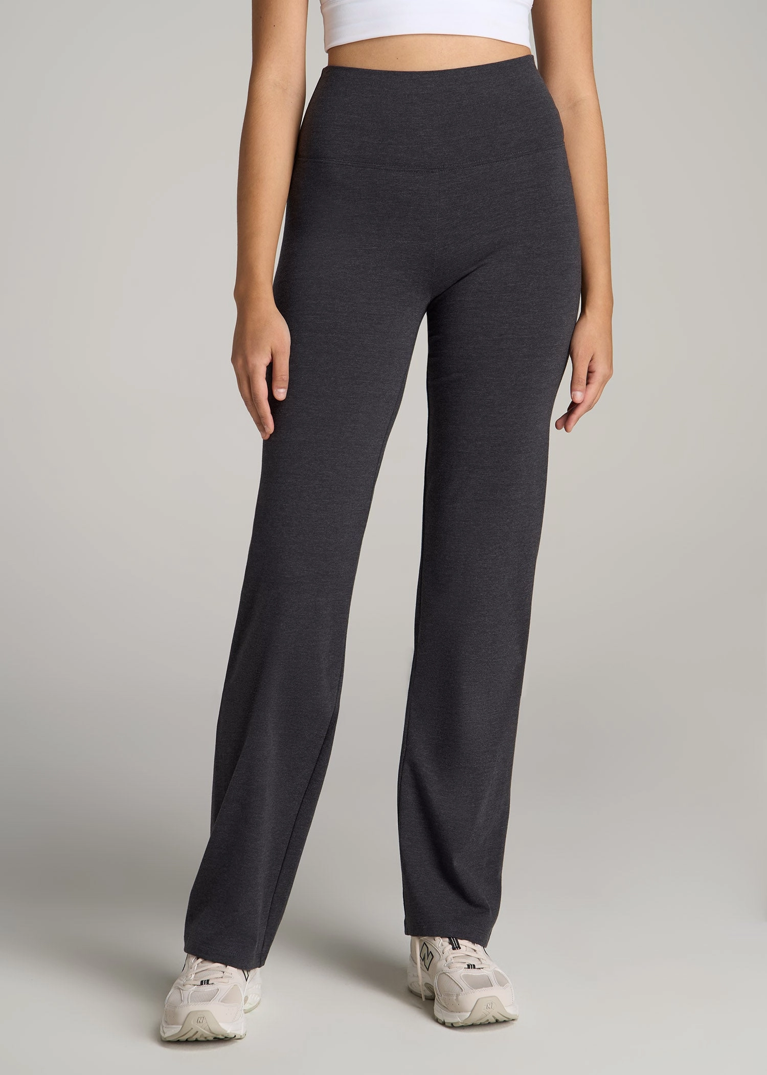 Women's Straight Leg Cotton Legging in Shadow Grey Mix Reflective details