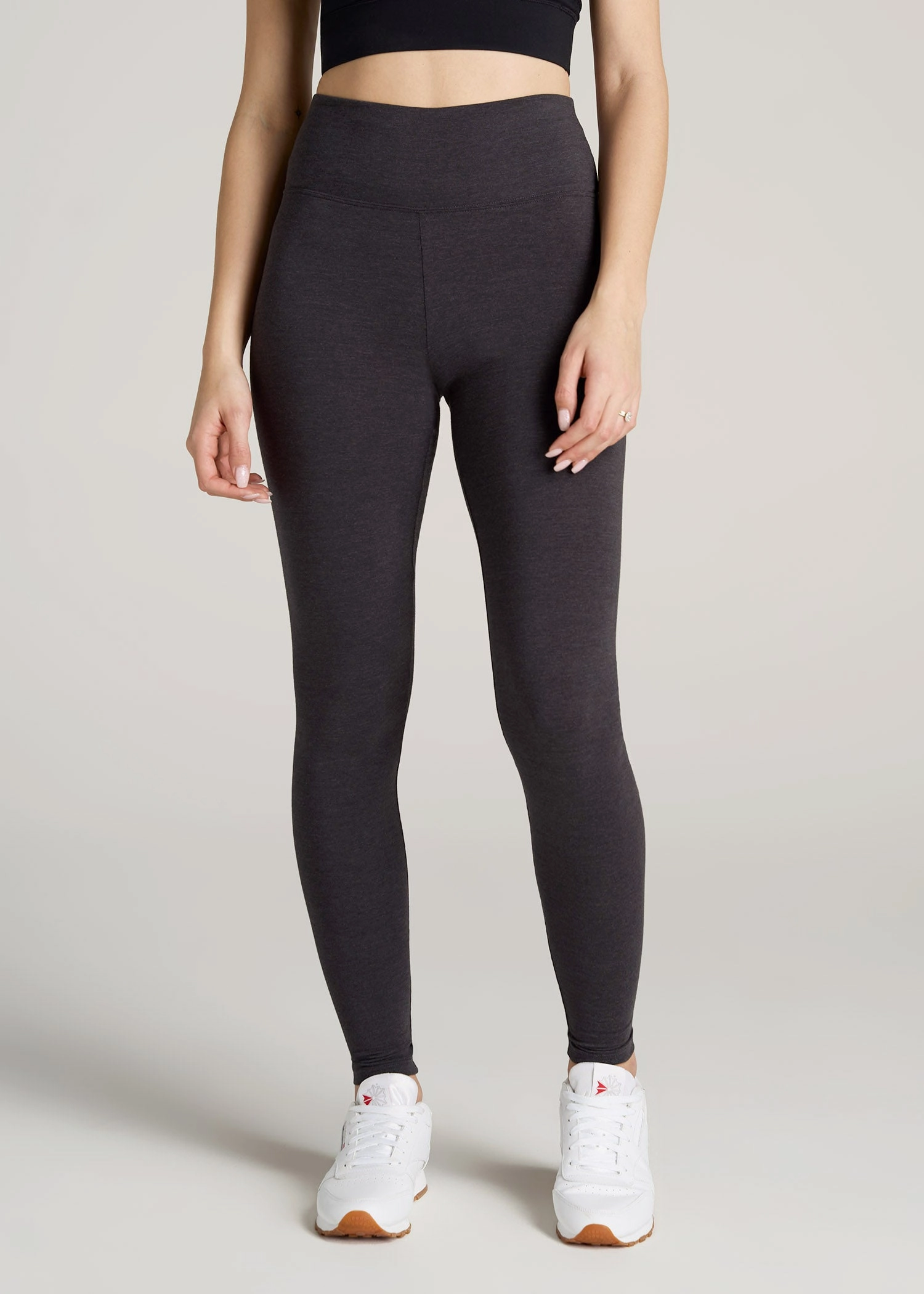 Women's Tall Cotton Leggings in Shadow Grey Mix No irritation
