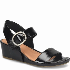 City Wear Thermoplastic Women's Vaya Wedge Sandals - Black Patent