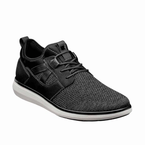Simple Footwear Legacy Style Florsheim Men's Venture Knit Lace Up Sneaker - Black