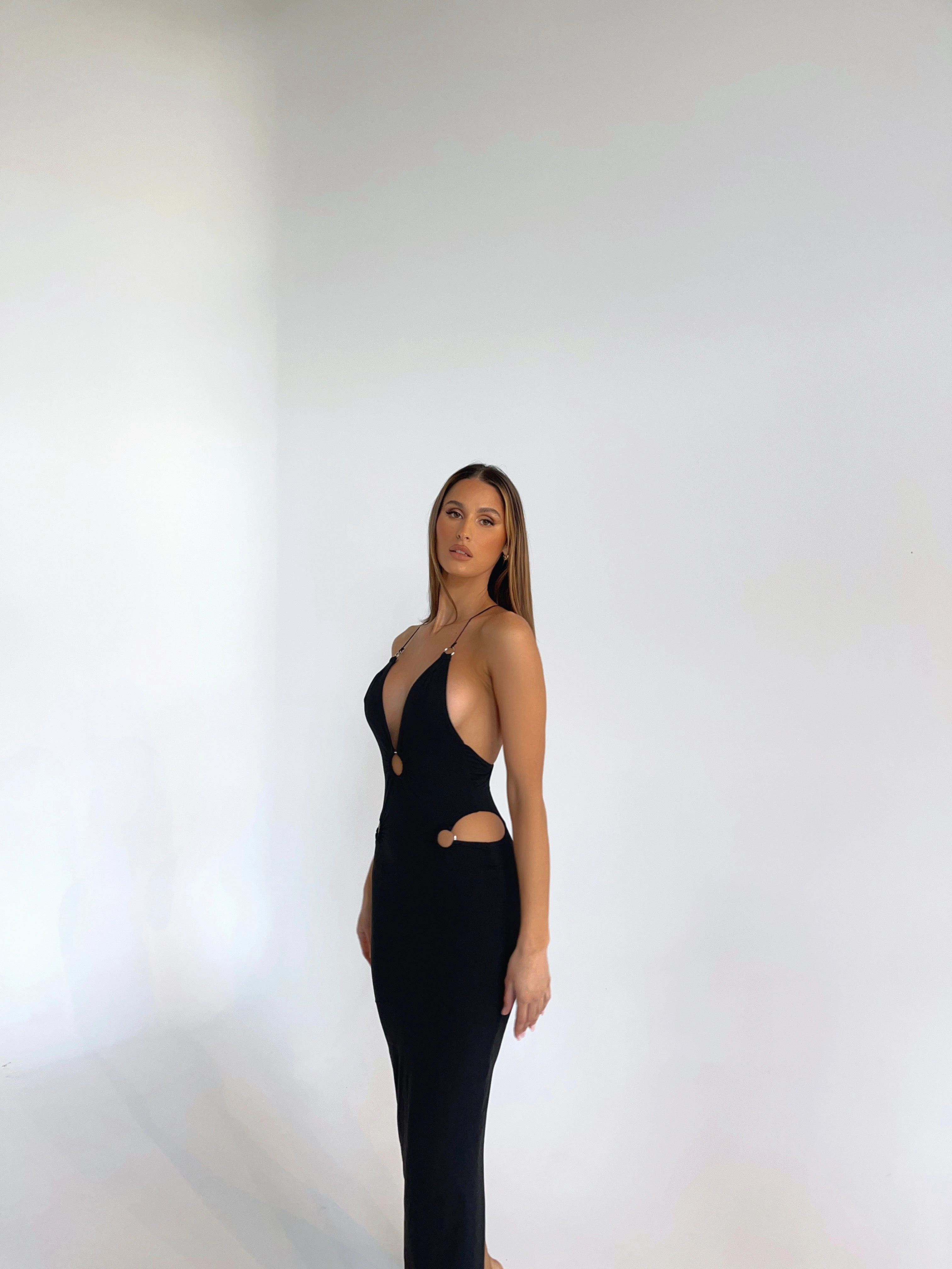 Relaxed Layer JADORE MAXI DRESS BLACK - OUTCAST EXCLUSIVES
