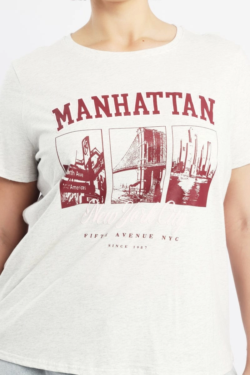 EcoFriendlyDyes Grey Graphic T Shirt Short Sleeve Crew Neck