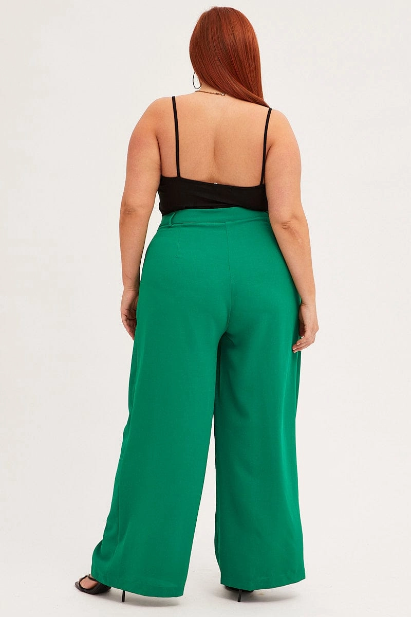 Bootcut shape Movement Comfort Green Wide Leg Pant Crepe