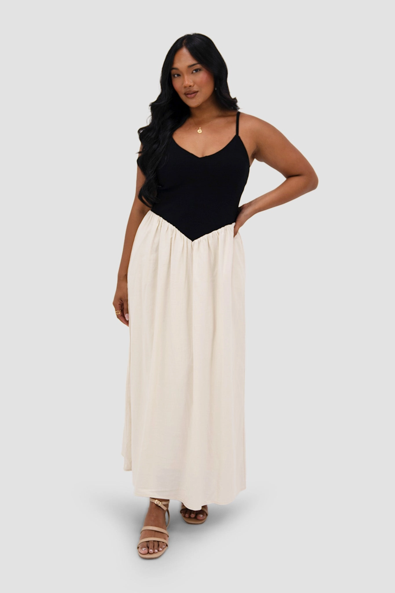 Cool Look Fashionable Comfort Wear YARA DRESS BLACK/NEUTRAL