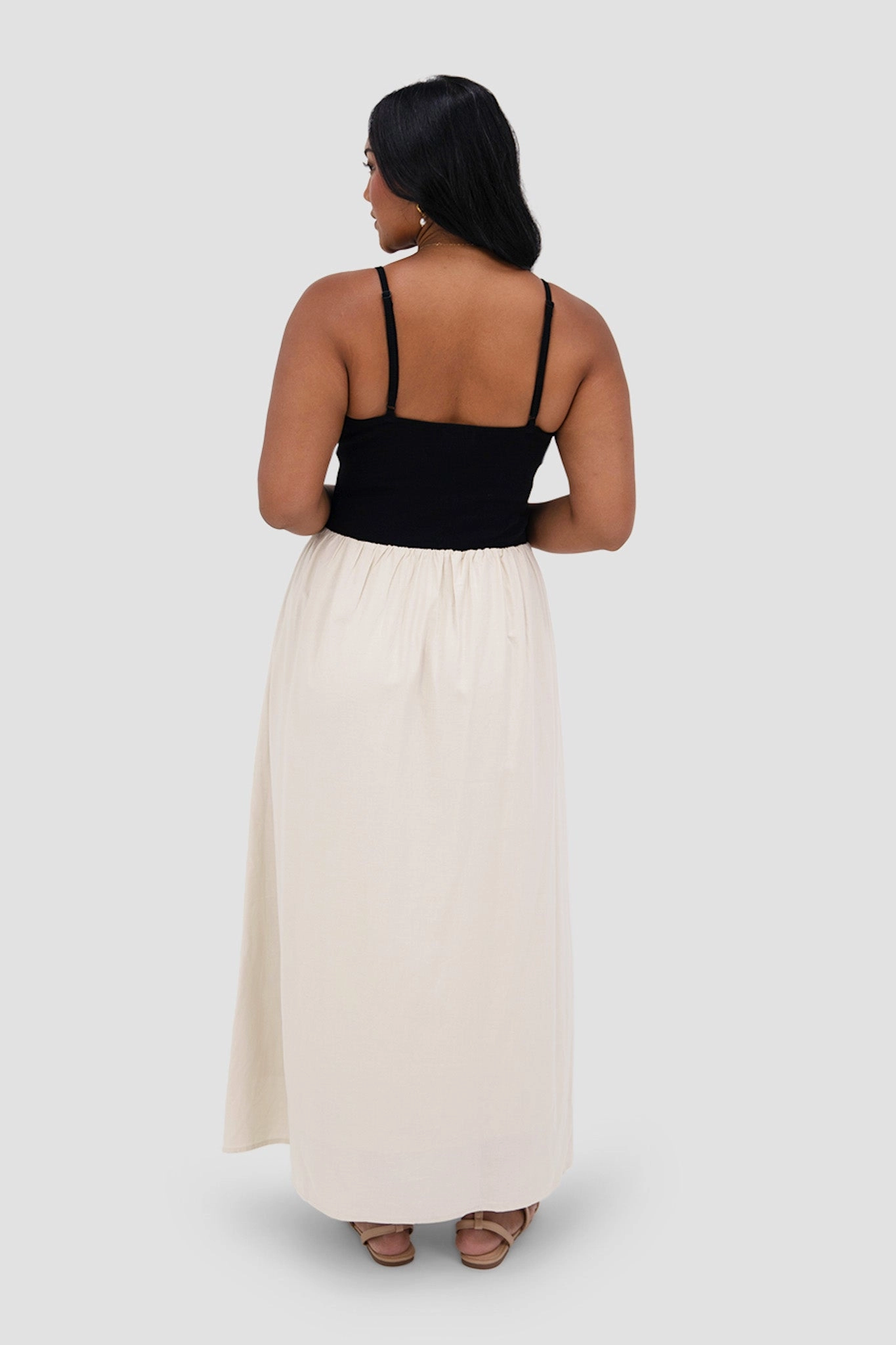 YARA DRESS BLACK/NEUTRAL Loose Flow