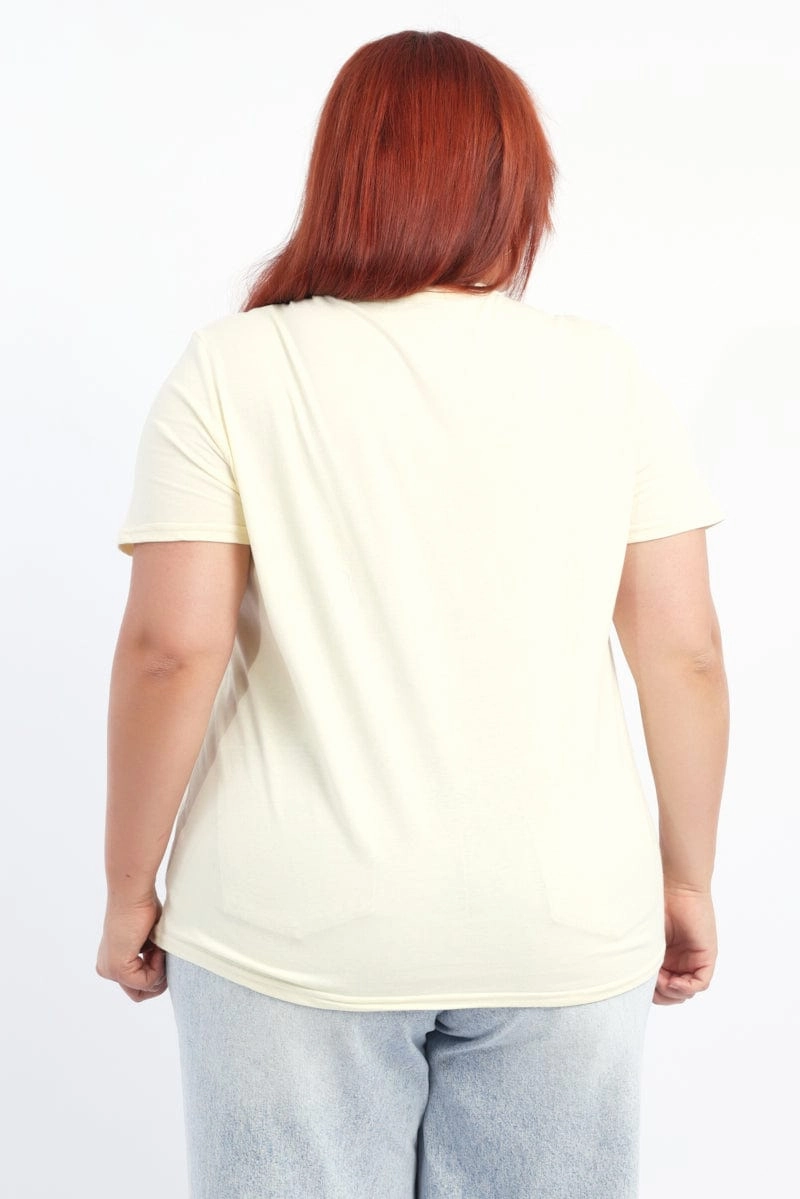 Yellow Graphic T-shirt Short Sleeve Crew Neck brandable Everyday Fashion Look