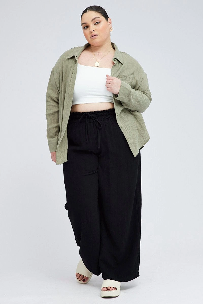 Green Relaxed Shirt Long Sleeve Timeless Style Seasonal Essential