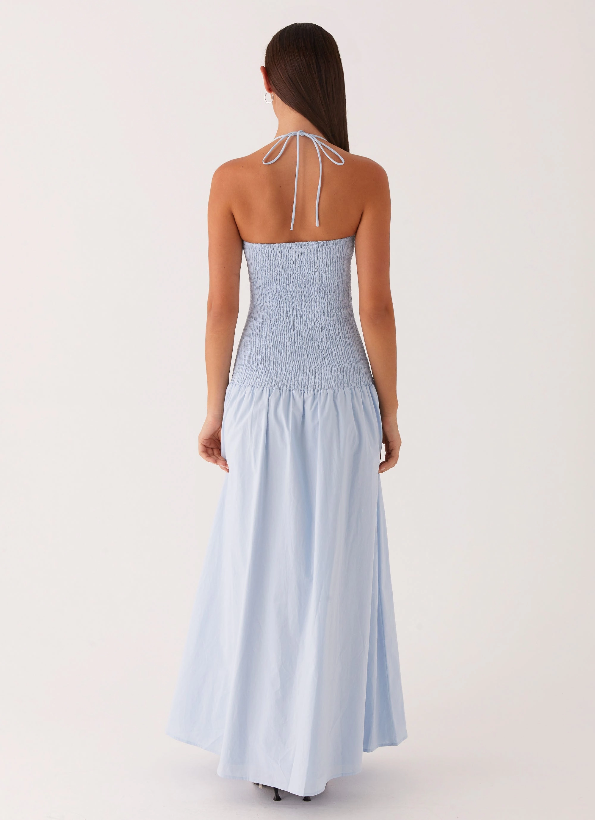 Zahra Maxi Dress - Blue Side Tie